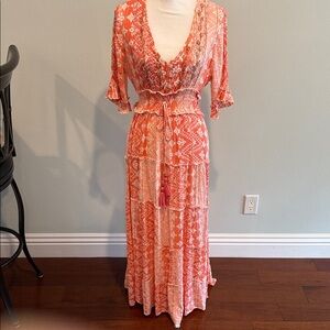 NWTS OMANGO BY LAZY DAISY Coral Maxi Dress
